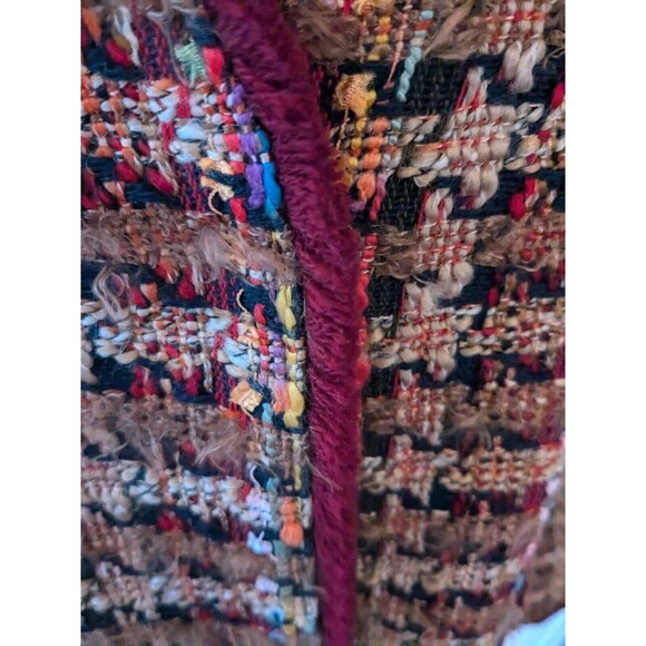 Anthropologie Ett:twa Jacket Women XL Harlequin Oversized Tweed Longline Multi - Picture 8 of 15